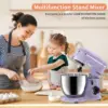 10-Speed With Pulse Button, Attachments include 6QT Bowl, Dough Hook, Beater, Whisk for Most Home Cooks, Vine Purple 6