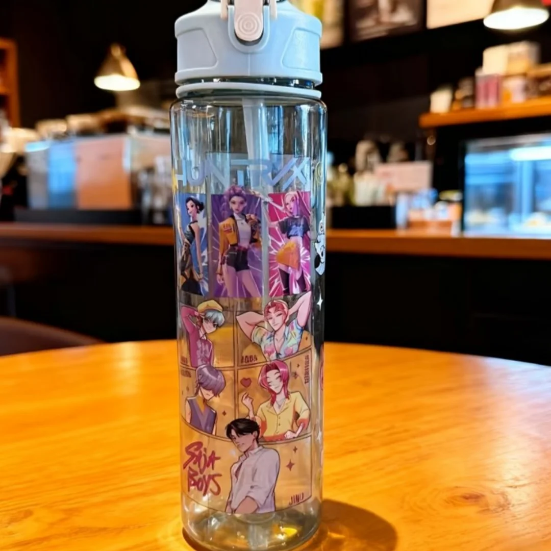 High-Capacity 750ml Portable Water Bottle with Drinking Straw - Ideal for Outdoors, School, Office, and Gym