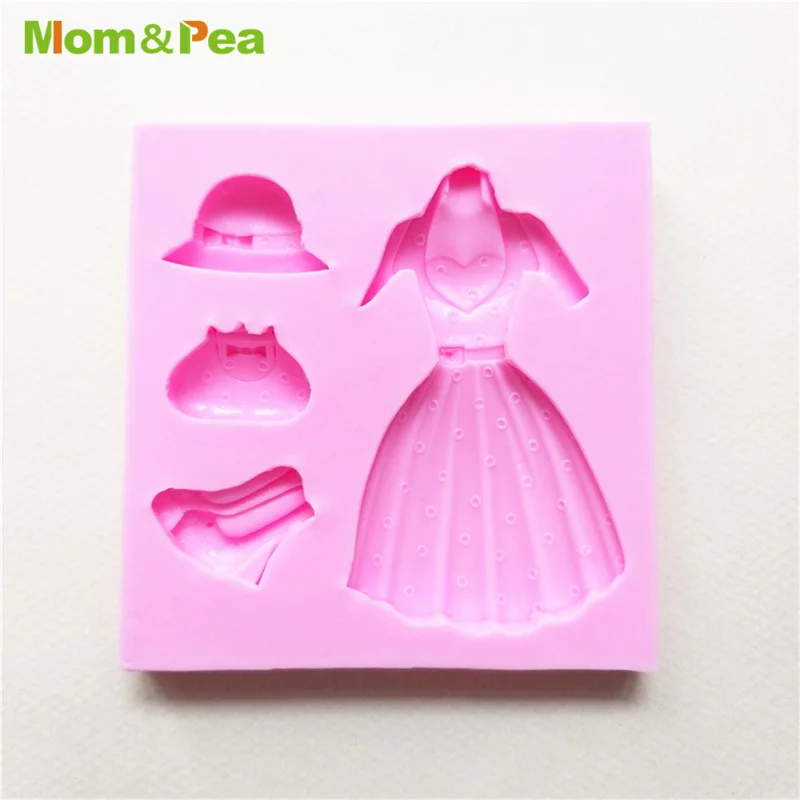 

MPA2048 Dress Shaped Silicone Mold Gum Paste Chocolate Ornamental Fondant Mould Cake Decoration Tools