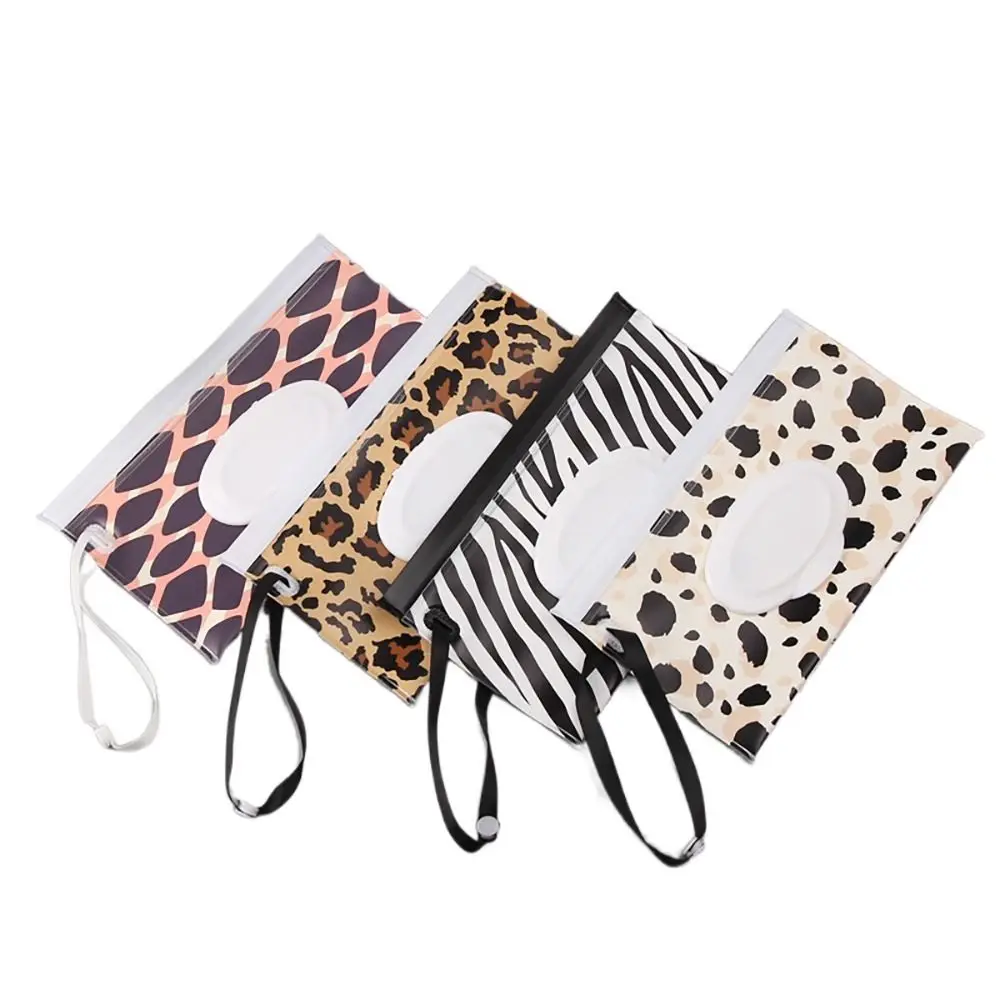 Outdoor Cute Stroller Accessories Baby Product Flip Cover Portable Wipes Holder Case Cosmetic Pouch Wet Wipes Bag Tissue Box
