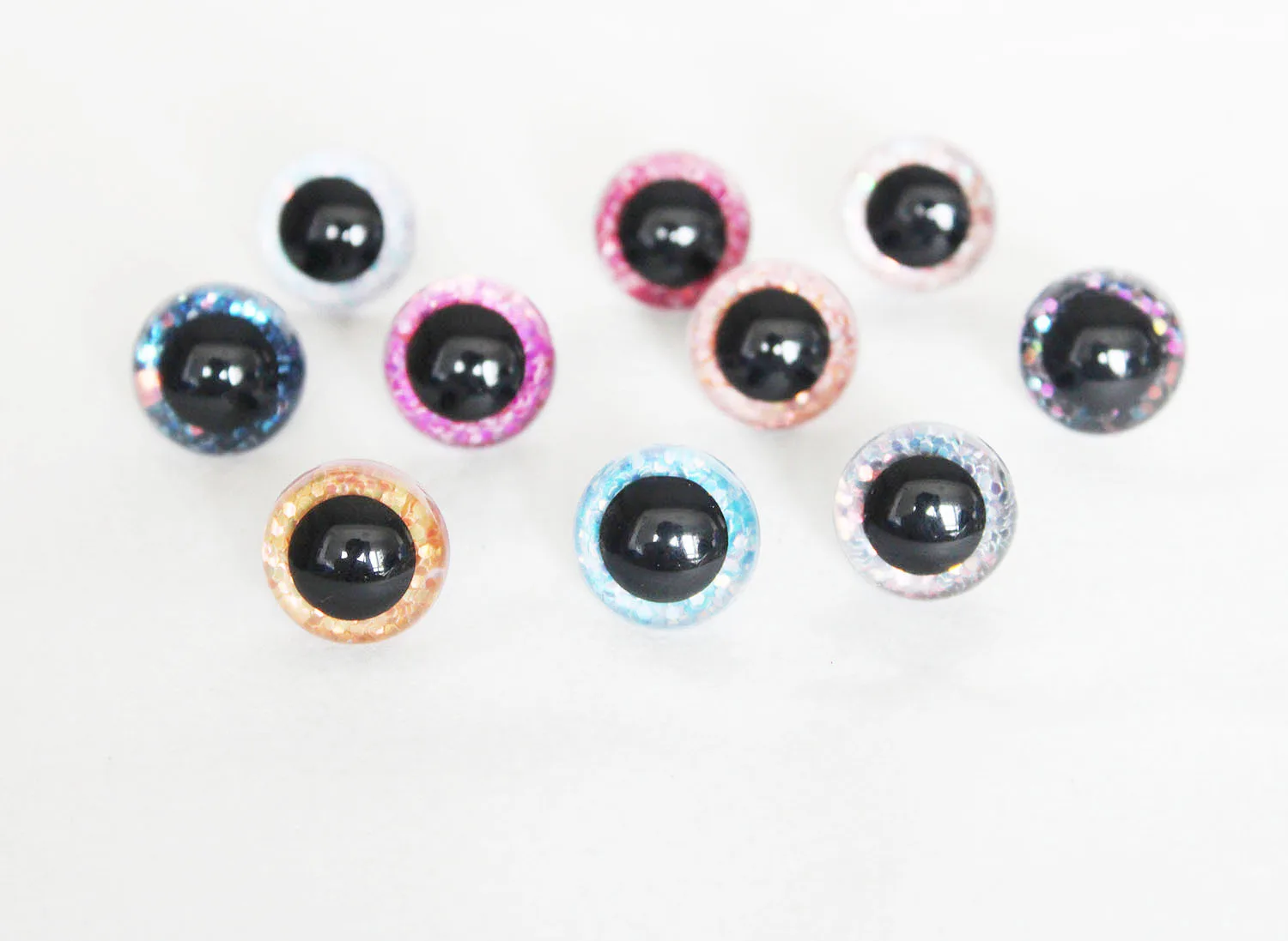 12mm Kawaii Style Round Safety Eyes and Washers: 3 Pairs - Doll