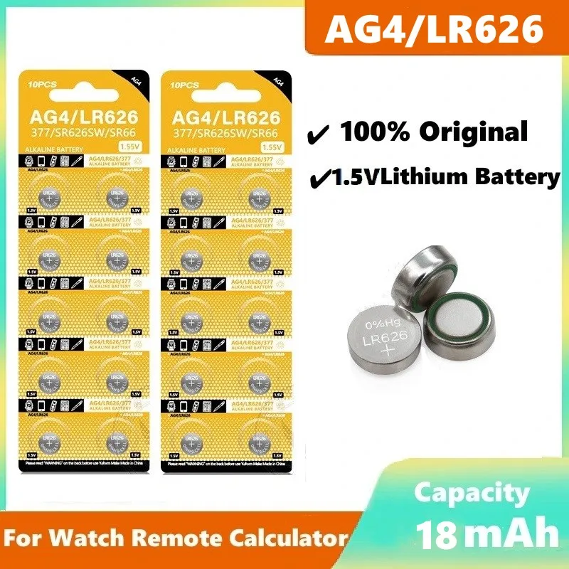 Cell Coin AG4 LR626 377 Button Batteries SR626 177 Alkaline