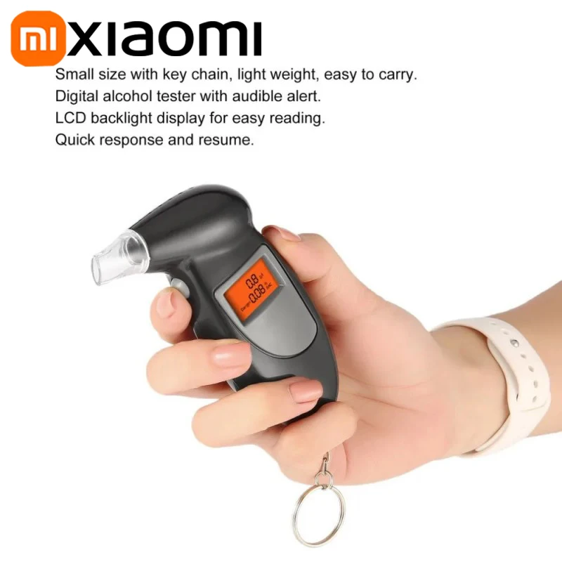 Xiaomi Portable Digital Display Alcohol Detector Breathalyzer Police Alcotester Backlight LCD Display