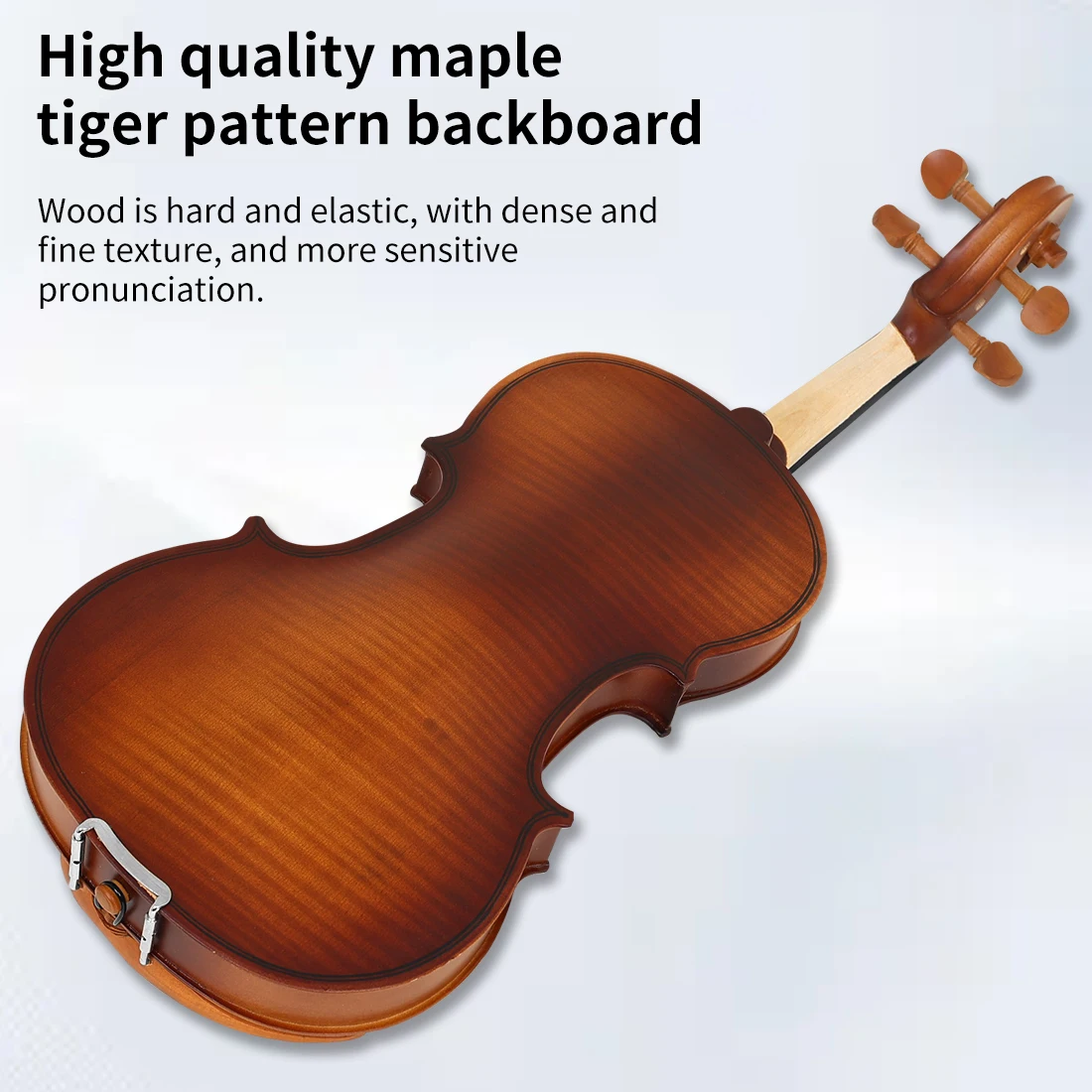 AV-213 4/4 Violine Tiger Muster Sperrholz Violine Set Saiteninstrument Akustische Klassische Geige Mit Fall Musikinstrument Teil – Detail 5