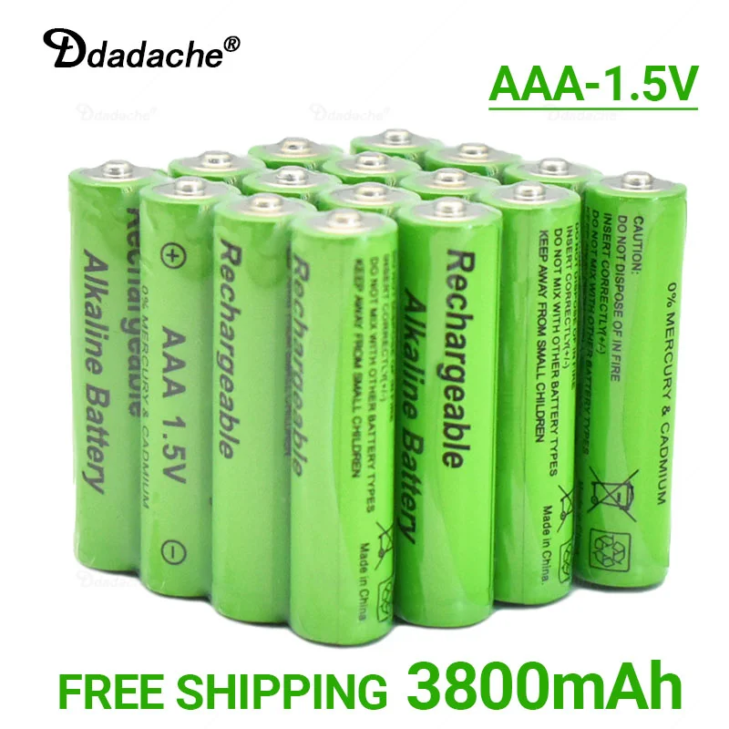 

1.5V AAA Battery 3800mAh Rechargeable Battery NI-MH 1.5 V AAA Battery for Clocks Mice Computers Toys So on Free Shipping