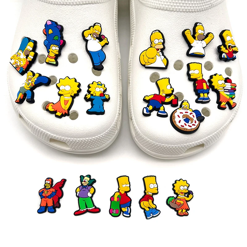 Simpson Series Shoe Charms Set – Cute Kawaii PVC Sandal Accessories