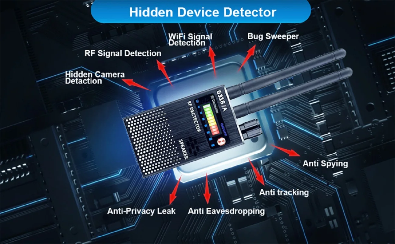 Three Antennas Professional Radio Frequency Detection Device GSM GPS RF