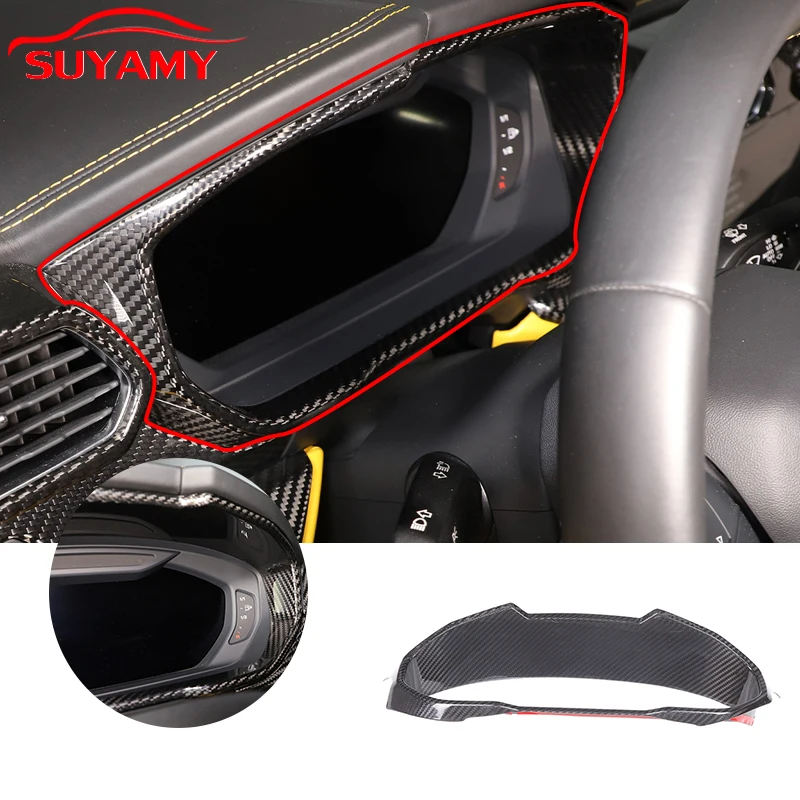 

Real Carbon Fiber Car Central Control Dashboard Trim Frame Cover For 2018-2021 Lamborghini URUS Auto Interior Accessories