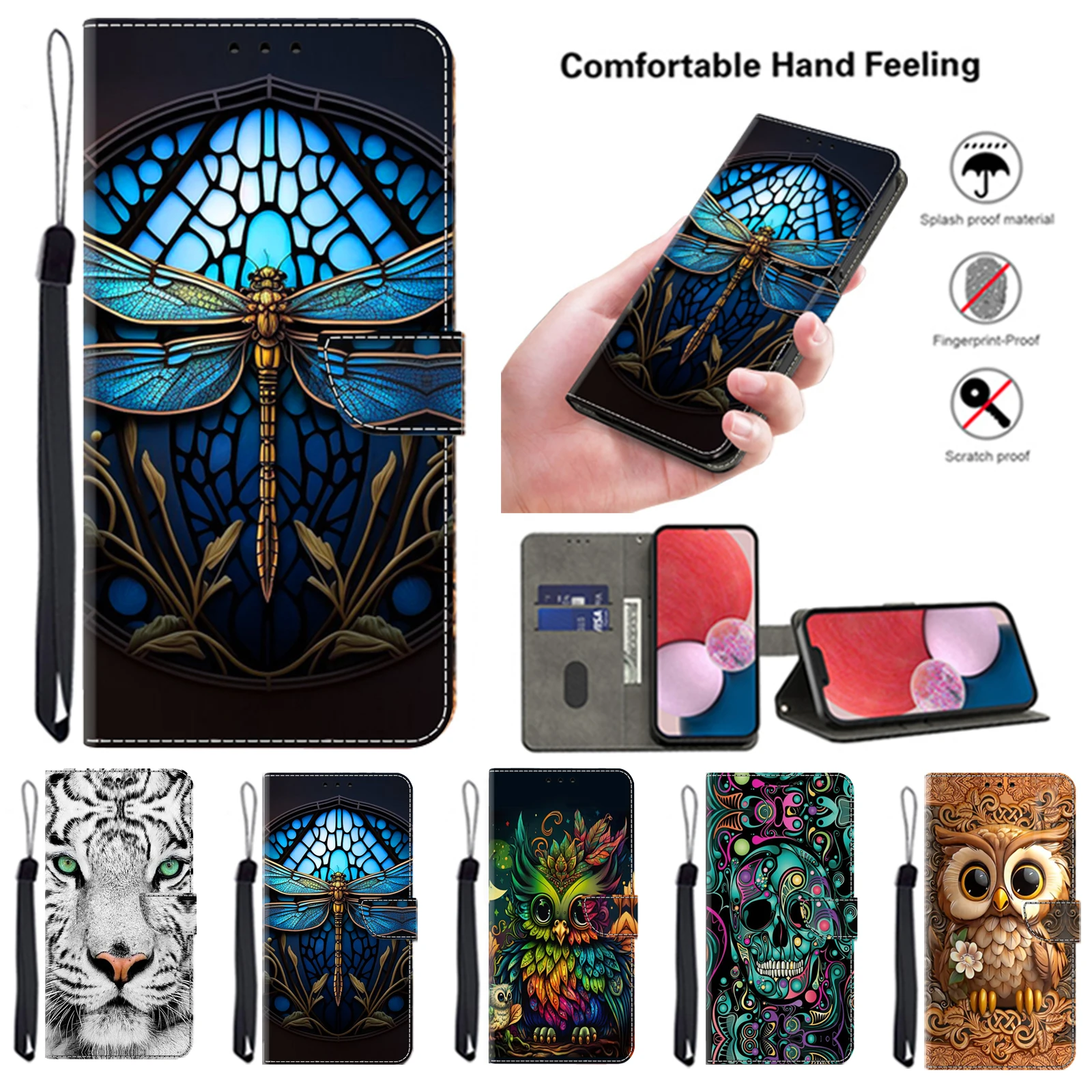 Premium 3D Magnetic Flip Wallet Leather Case