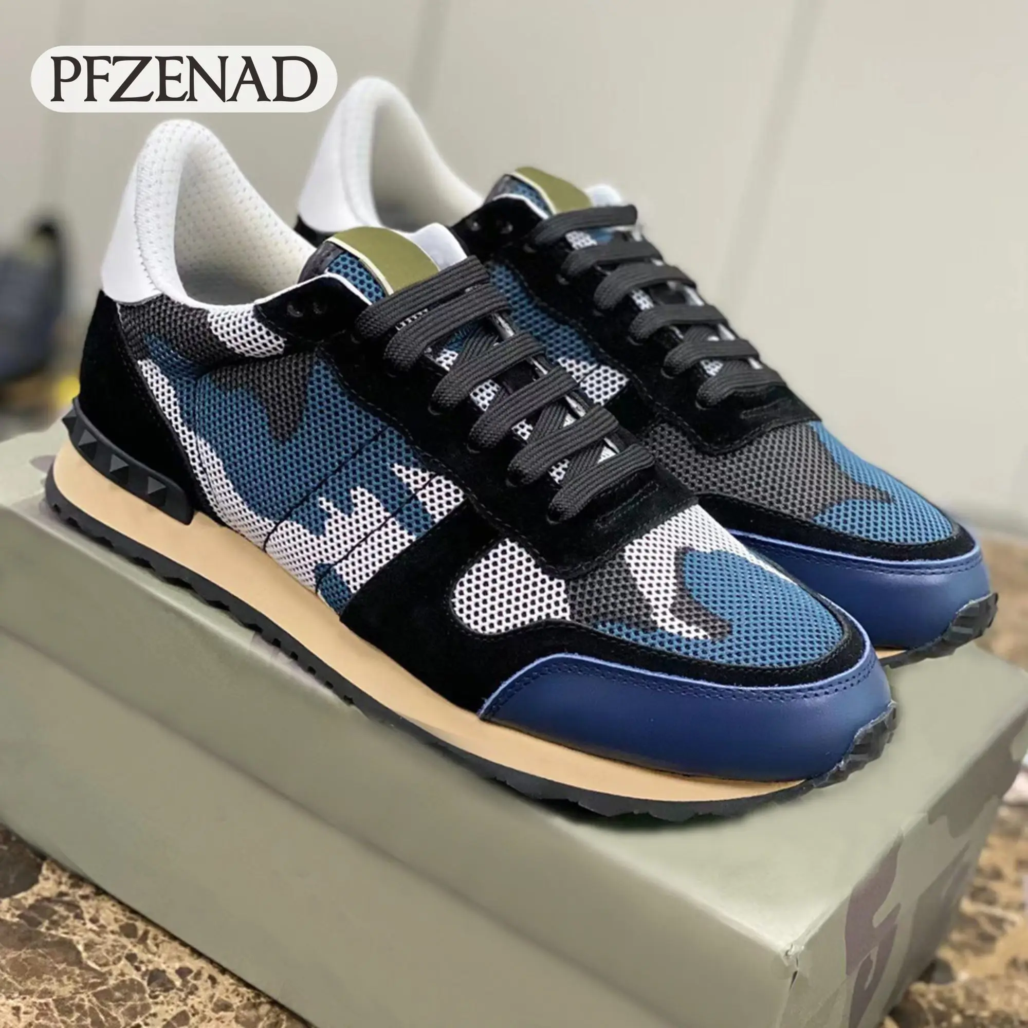 

New high-quality men's leather breathable mesh casual shoes, sizes 38-46