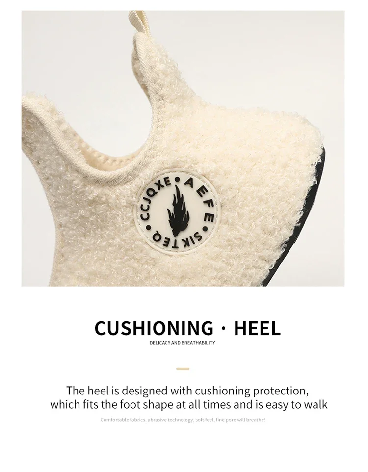 YRZL Winter Slippers Men Indoor Slippers Non-slip Warm Women and Men Slipper Ankle Soft Shoes Comfortable Flat Home Cotton Shoes