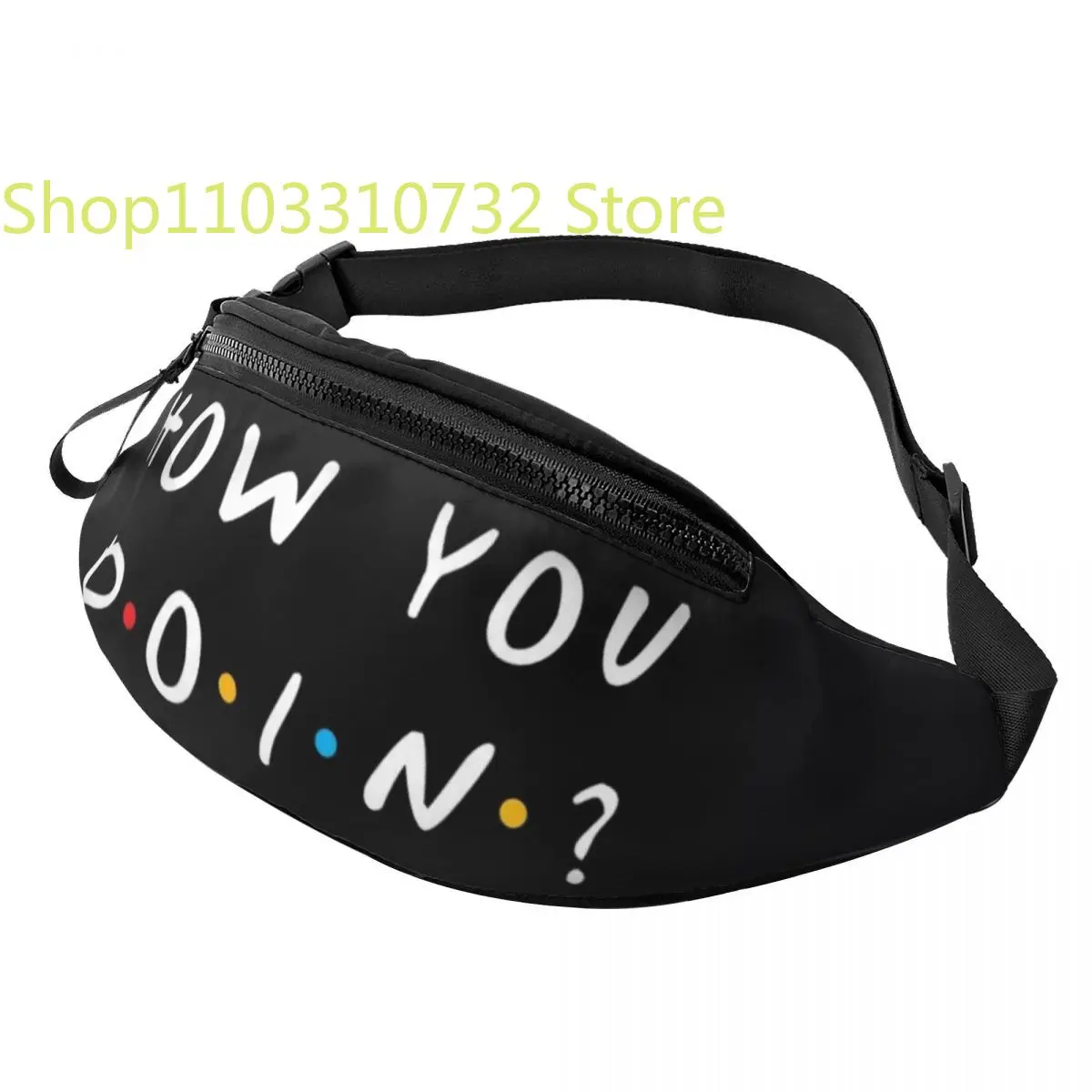 

Cool Tv Show Friends Funny Quote Fanny Pack Men Women How You Doin Crossbody Waist Bag for Running Phone Money Pouch