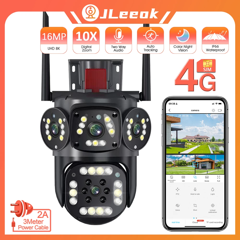

IP-камера JLeeok, 10K, 20 МП, 4G, PTZ