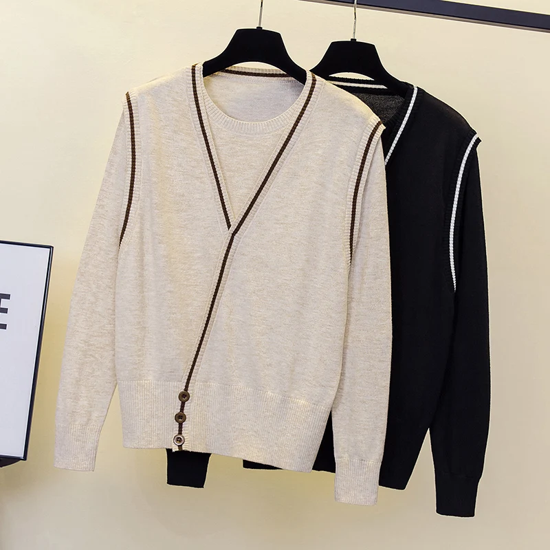 

Pullover Stripe Sweaters Women New Spring Womens Knitted Oversized Sweater Long Sleeve Autumn Winter O Neck Sweater Female