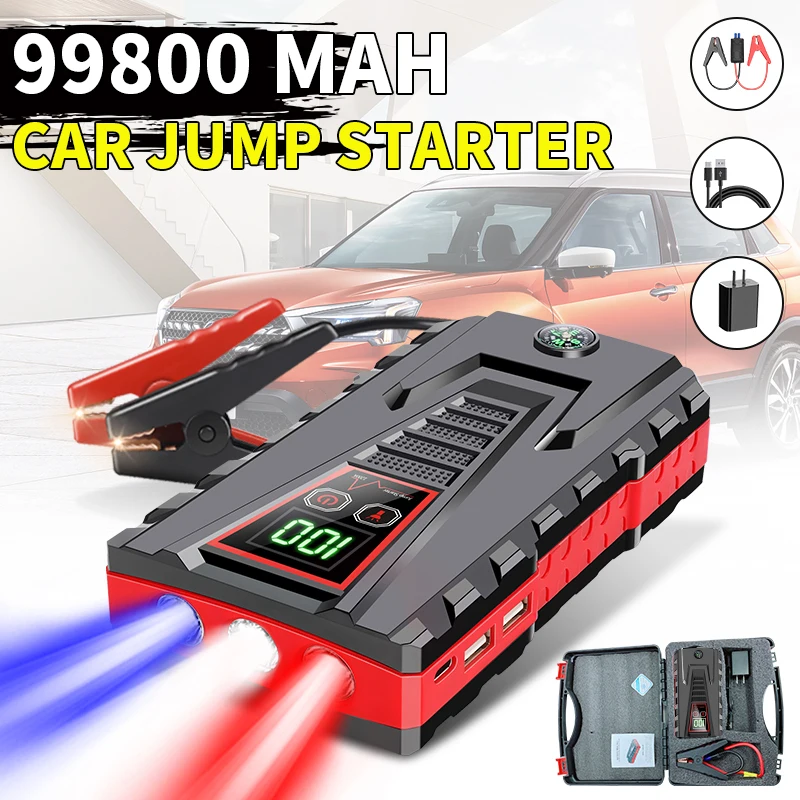 KFZ Starthilfe Booster 99800mAh Auto KFZ Starthilfe Jump Starter 12V Ladegerät Booster Power Auto Starthilfe