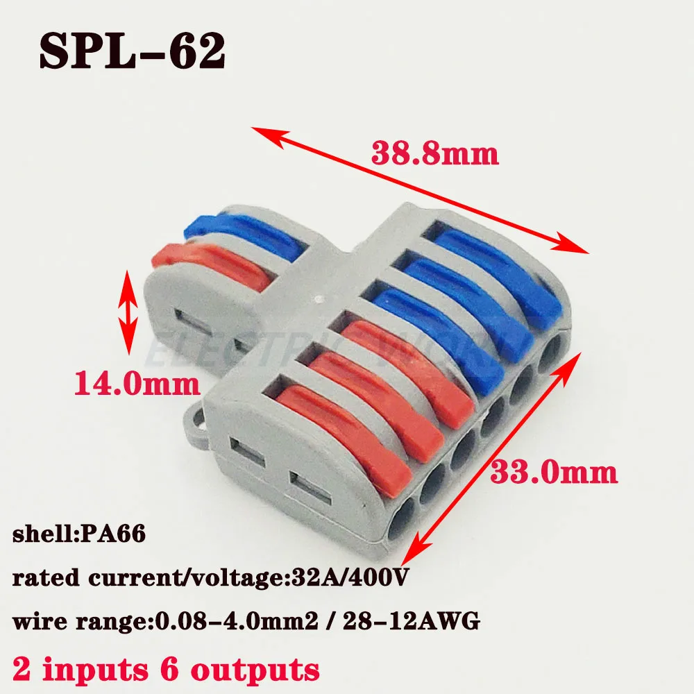 Wire Connector SPL 212 plug in waterproof connector Compact electrical fast connection Universal Terminal Block power connector
