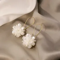 Women's Pearl Petal Ball Earrings Fashion Trend Long Flower Ball Earrings DIY Geometric Ear Buckle Party Holiday Jewelry Gifts - Image 4