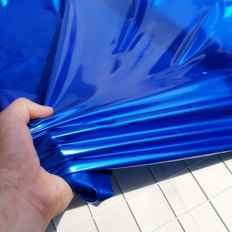 PU Fabric 50x140cm Shiny Glossy Stretch Mirror Faux Leather for Dress Upholstery