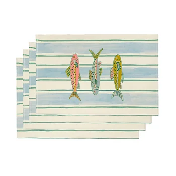 Watercolor Fish Placemats Set 1