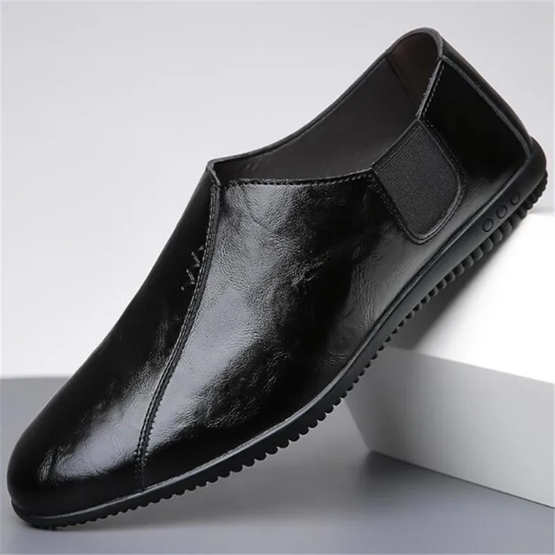 Genuine Leather Men Casual Shoes Luxury Brand 2023 Mens Loafers Moccasins Breathable Slip on Lazy Driving Shoes