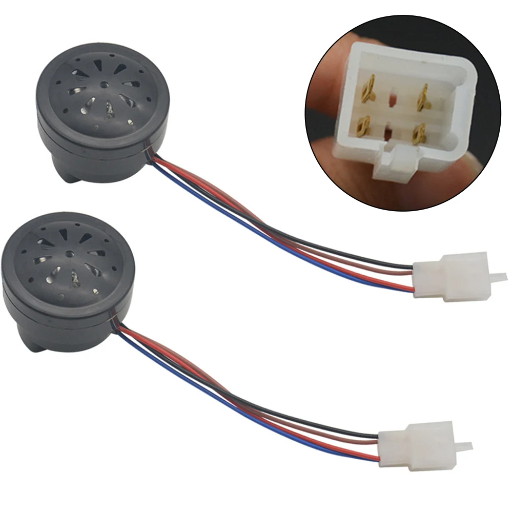 1pcs 48V 60V 전기 자동차 경적 플라스틱 2in1 LED 4선 스티어링 버저 15cm 반전 음성 경적 전기 자전거 액세서리