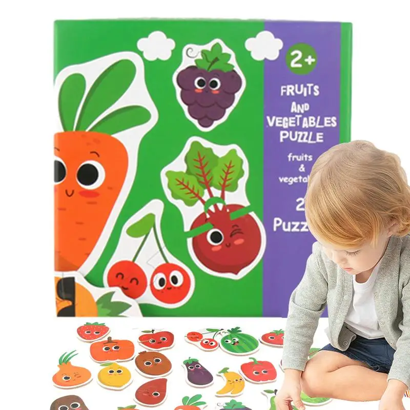 

Shape Sorting Toy Wooden Jigsaw Puzzles For Kids Wooden Fruit Vegetable Matching Puzzle Educational Wooden Puzzles Preschool Puz