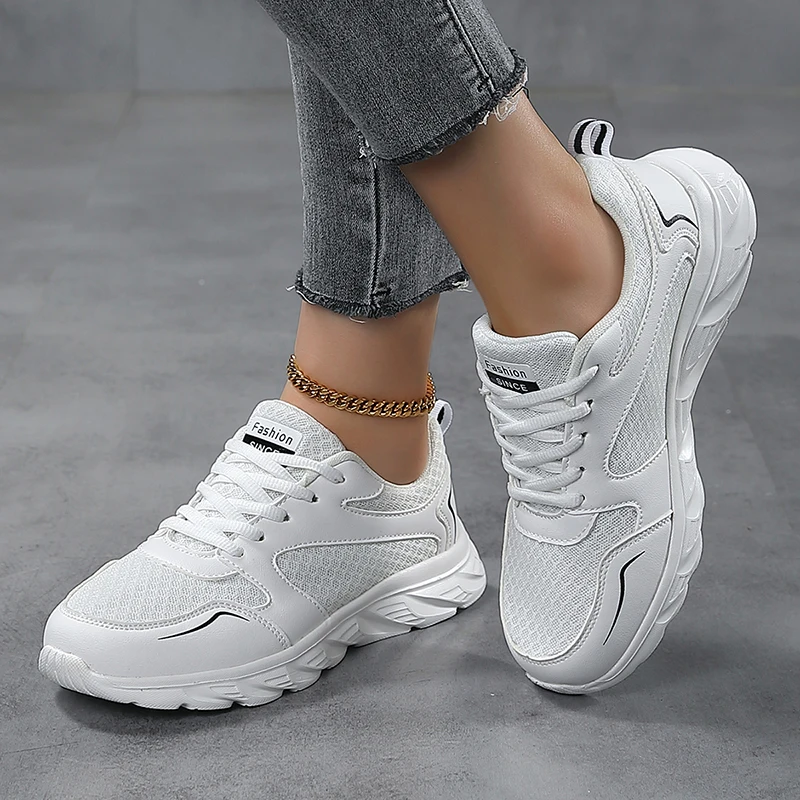 Lady Fitness Women Breathable Sneakers Woman Casual Shoes Cushion Female Comfortable Low Top Sock Sneakers Non-slip Walking Shoe 3