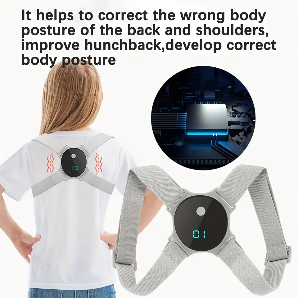 Smart Electric Posture Corrector Back Brace Support Belt USB Rechargeable Lumbar Spine Alignment Vest for Office Workers
