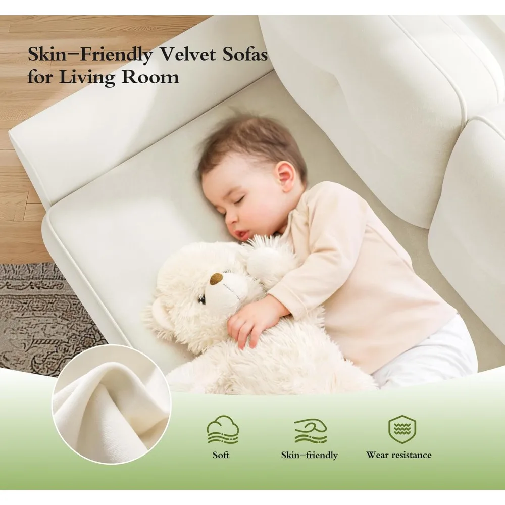 small sofa couch, 48" loveseat sofa, soft velvet love seat couches, small couch for bedroom with 21" deep seat, comfy couches fo