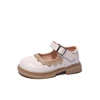Children's Soft Princess PU Leather Shoes Lolita Loafer Fashion Kids Breathable Lace Girls Soft Sole Shallow Mary Jane Versatile 6