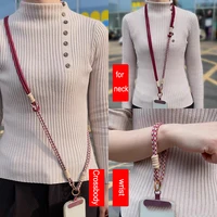 3 in 1 120cm Crossbody Mobile Phone Hanging Rope Neck Lanyard Wrist Strap Removable Phone Lanyard Water Cup Hanging Rope 2