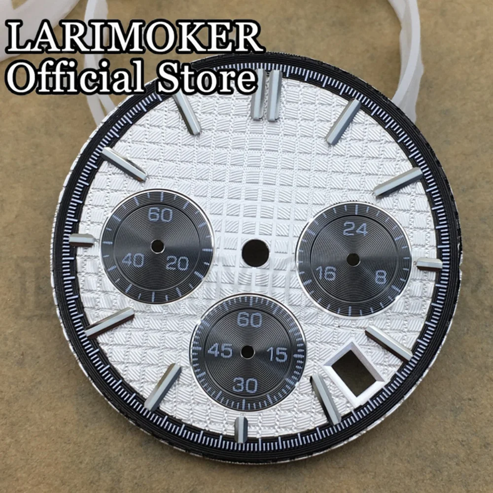 LARIMOKER Uhrenzifferblatt, 31,5 mm, Quarzzifferblatt mit 6-Pin-Zeigern, geeignet für VK63-Uhrwerk, Uhrenteile, C3, grün leuchtend – Detail 2