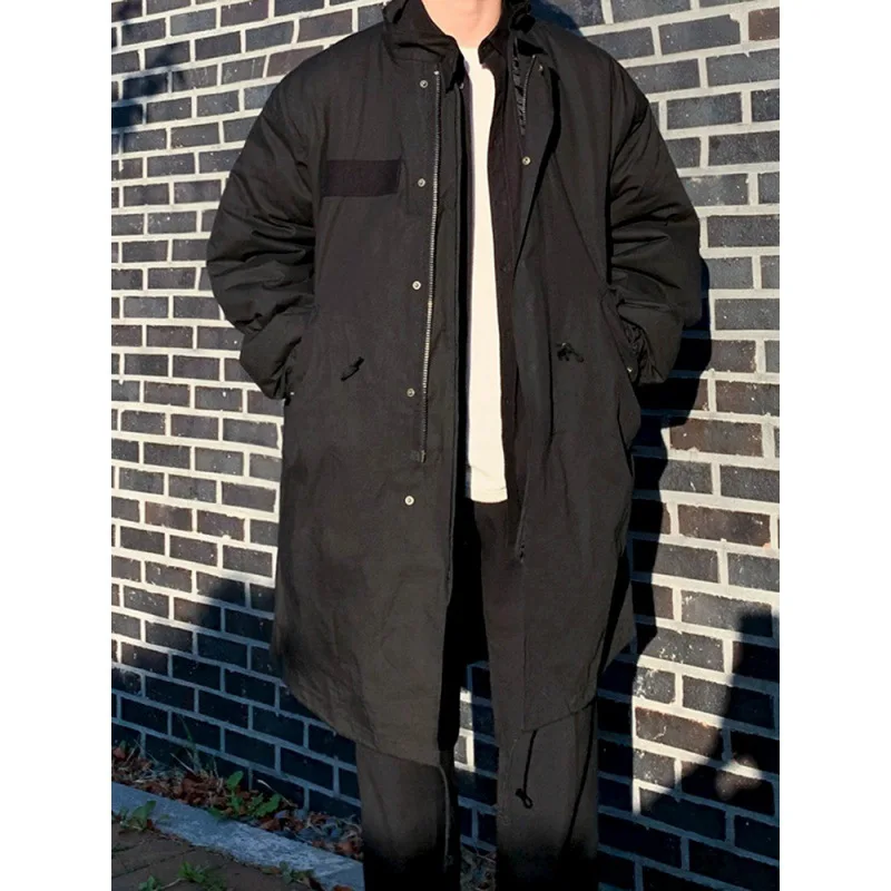 Winter Thickened Cotton Coat Medium and Long Windbreaker Men's Korean Version All-in-one Ins Fashion Loose Japanese Cotton Coat