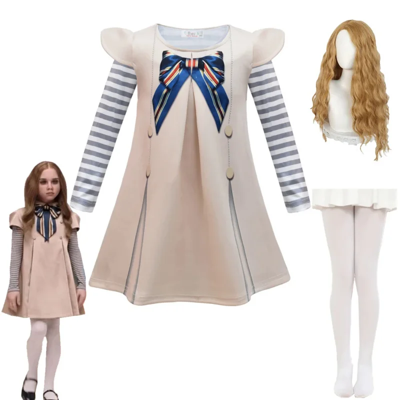 

Carnival Easter Dress M3GAN Cosplay Costume for Girls Dress Wig Panty Hose Underwear Outfits Halloween Megan Cosplay Clothing