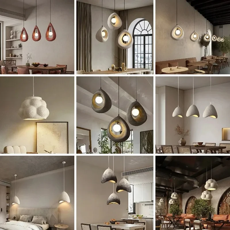 Nordic Minimalism Dining Room Pendant Lights Wabi Sabi Led Hanging Lighting Suspend Bedroom Home Decor Indoor Lamps Fixtures 3