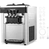 Commercial ice cream machine with 5.3 to 7.4 gallons per hour, equipped with 2 X 1.6 gallon hoppers for 3 flavors, 2200W 1