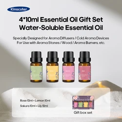 Colorful Flame Ultrasonic Aroma Diffuser with Essential Oil and Timer Function (4 Packs EO Set)