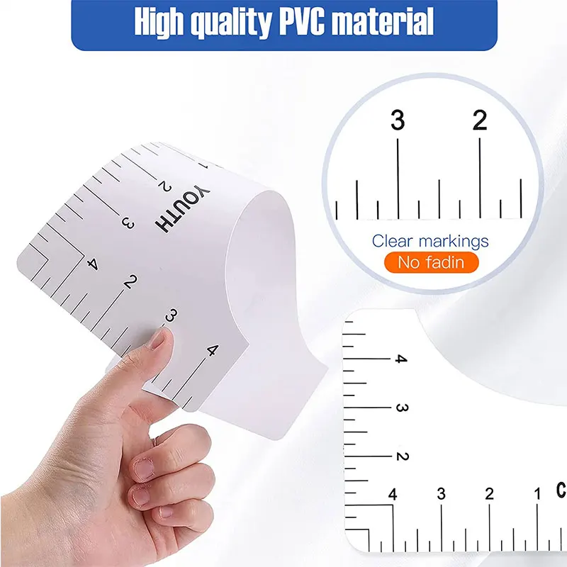 4PCS/Set T-Shirt PVC Vinyl Alignment Ruler Tool/Guide - for Cricut  Silhouette