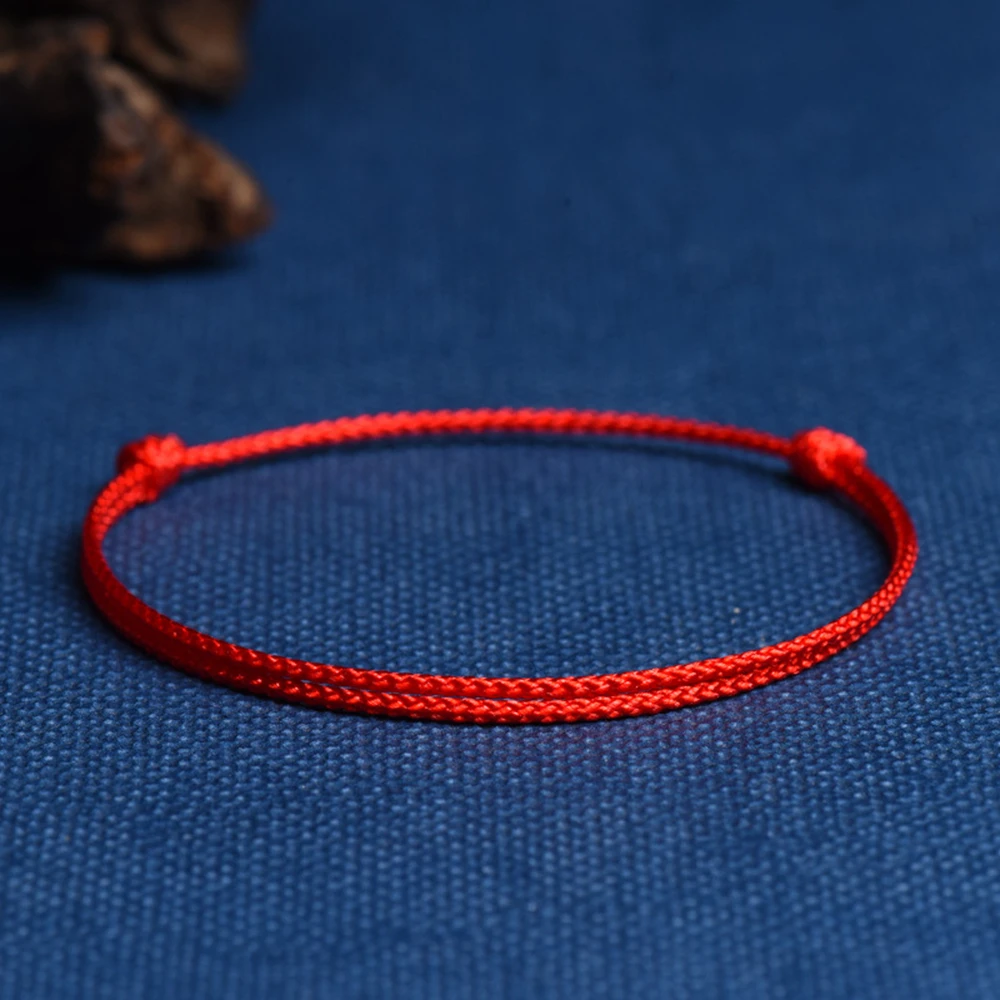 Red String Bracelet for Women Adjustable Handmade Black Cord