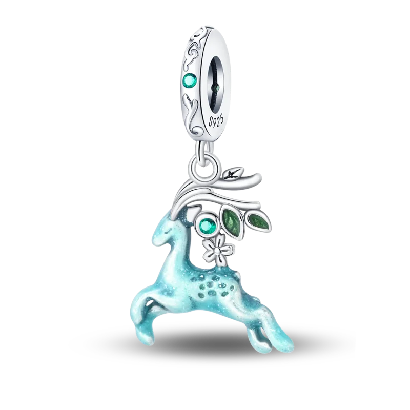 Charm Jewelry 925 Sterling Silver Fit Bangle Bracelet DIY Blue Clip Bead Galaxy Starry Sky Series Pendant Moon Dangle