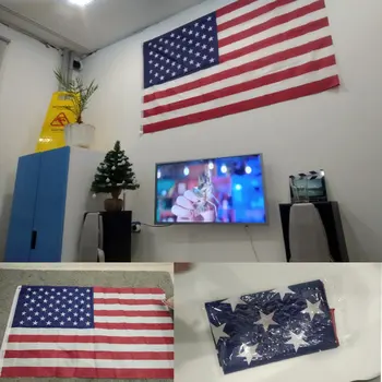 Embroidered American USA Flag 35x59 6