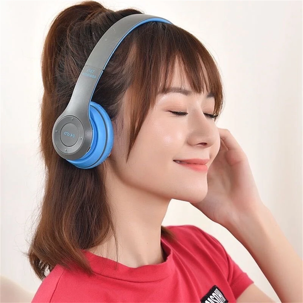 P47 Bluetooth Headset Fone De Ouvido Sem Fio Wireless Headphone Over Ear Music Handsfree Earphone With Microphone For Men Women