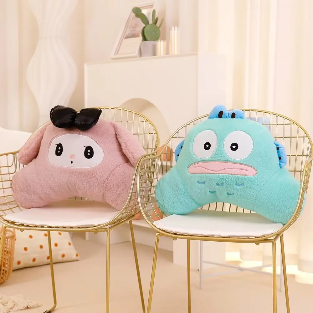 thumbnail image 4 of Cómodo cojín trasero Kuromi My Melody, muy suave, pompón Purin Hangyodon, almohada para sofá cama, cojín de apoyo Lumbar para niña, 4 of 5