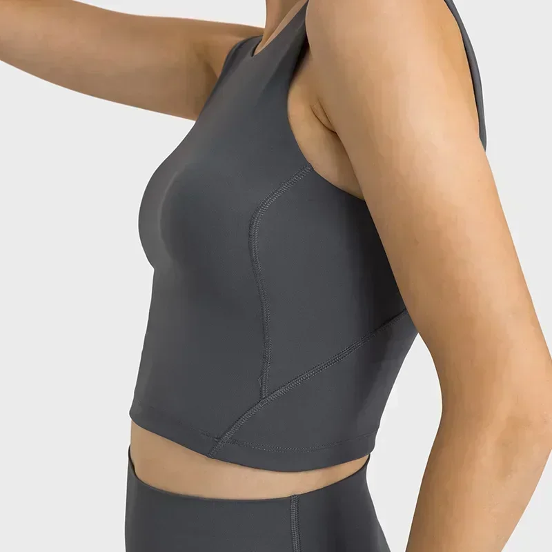 Lemon Women High Elasticity Yoga Vest With Chest Pad Bras Breathable Quick-drying Tank Top Fitness Running Sports Underwear