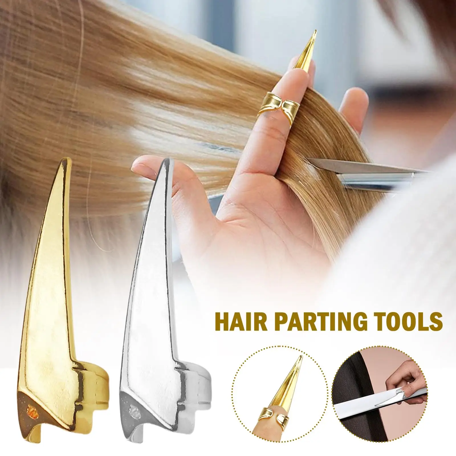 1pc Metal Parting Finger Tip Hair Sectioning Comb Braided Weaving Hairdressing Curling Z6Z7 Hair Braiding Tools I0K4