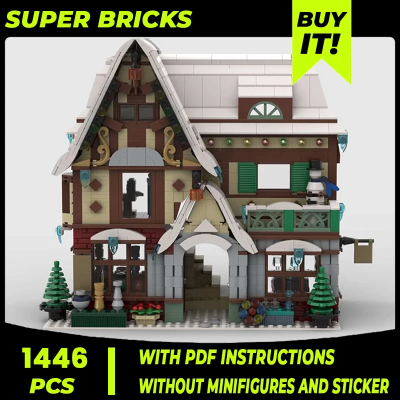 

Moc Building Blocks Modular Street View Winter Village Technical Bricks DIY Assembly Construction Toys For Child Holiday Gifts