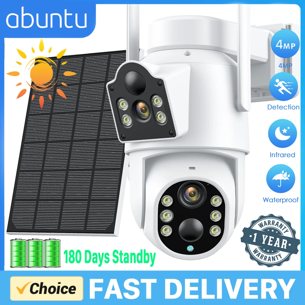 4MP-Wireless-Solar-Camera-Built-in-Battery-Dual-Lens-Dual-Screens-PTZ ...