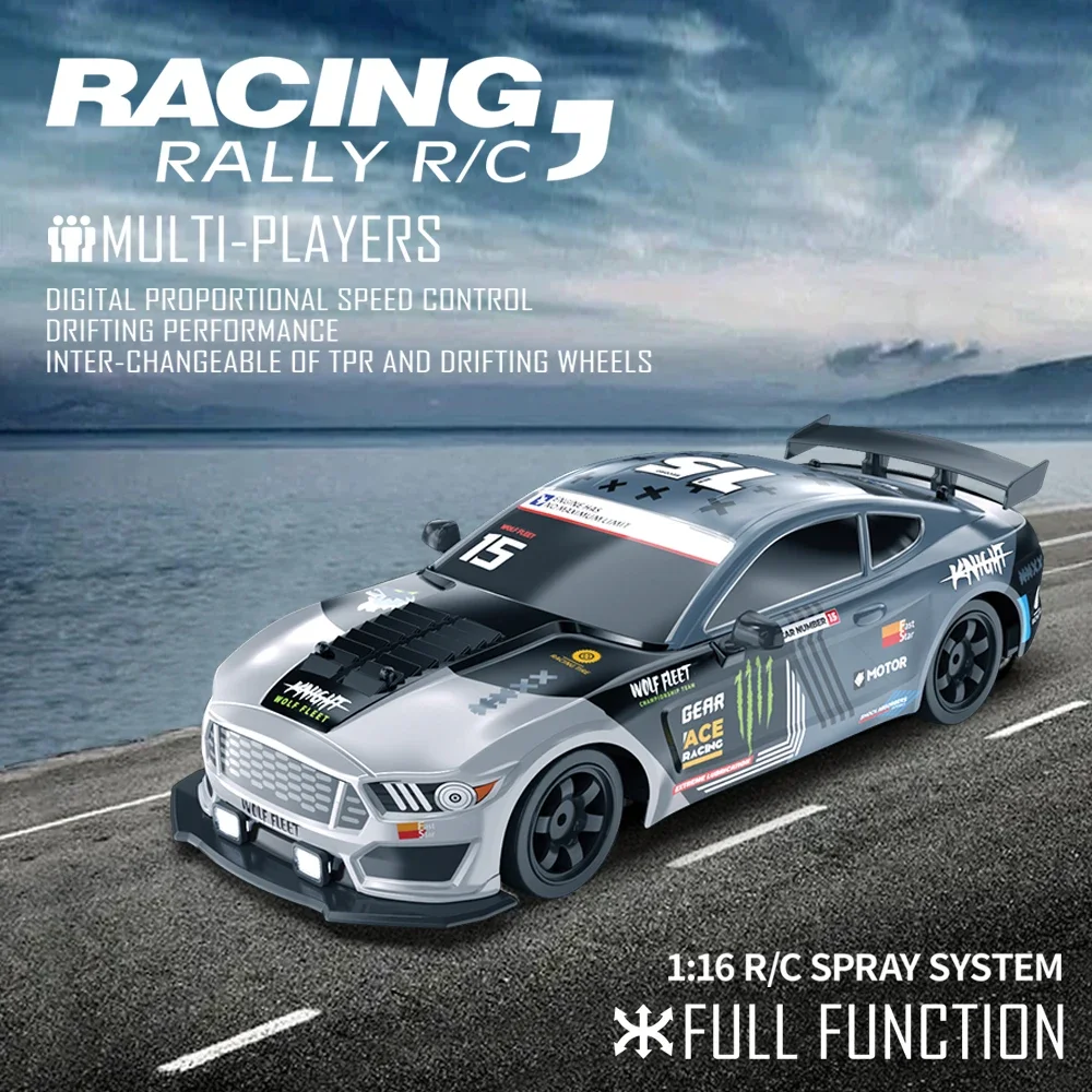 2.4G Drift Rc Car 4WD High Speed RC Drift Car Toy Remote Control Model Vehicle Car RC Vehicle Toy with Light Spray for Child 2