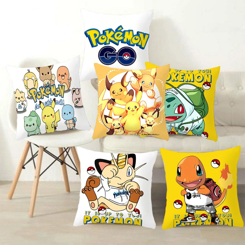 

Pokemon Pikachu Sleep Pillowcase Anime figure Jenny Turtle Charmander Eevee Cartoon children's room DIY decorate Pillowcase gift