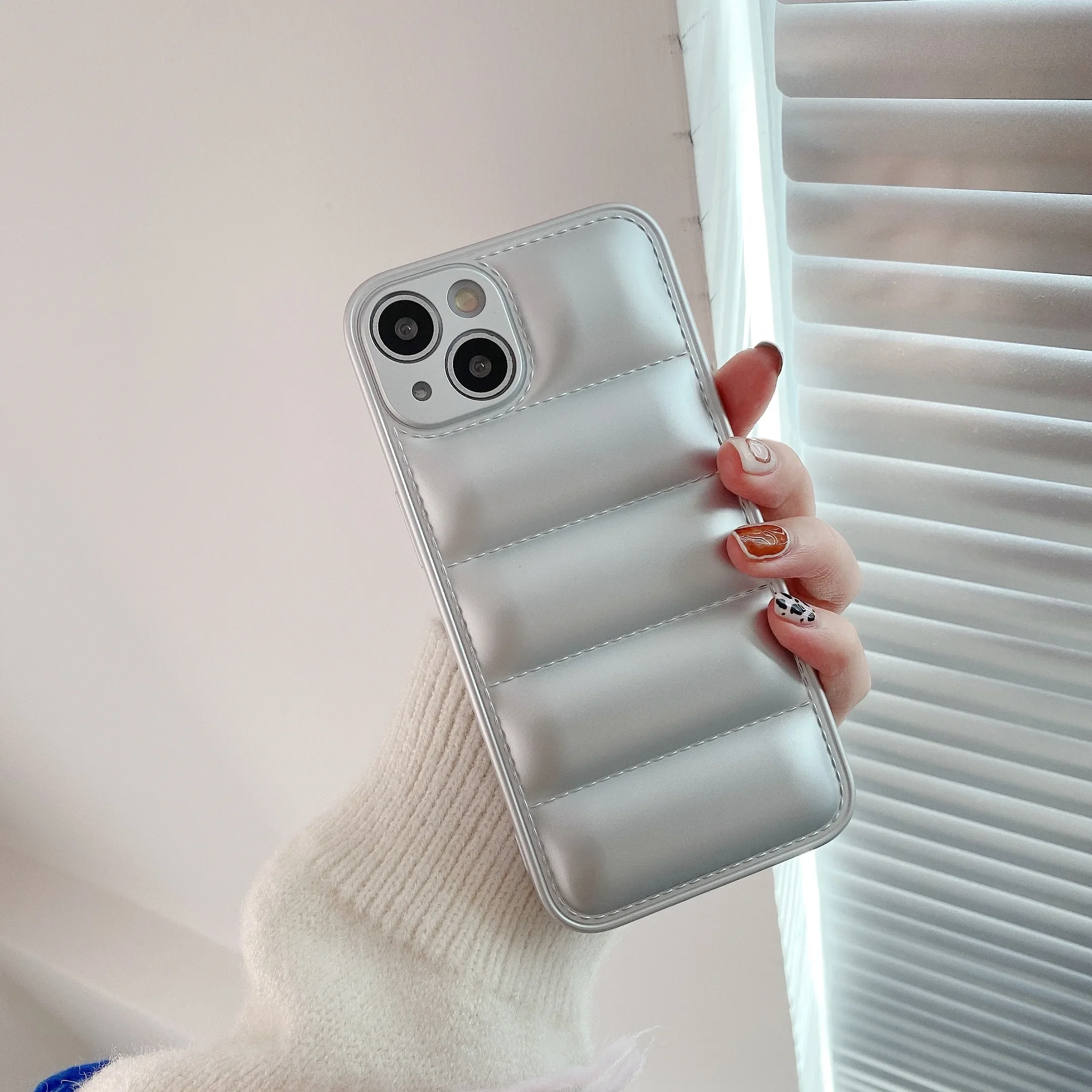 Luxury Down Jacket Silicone Winter Phone Case - Soft Protective Cover